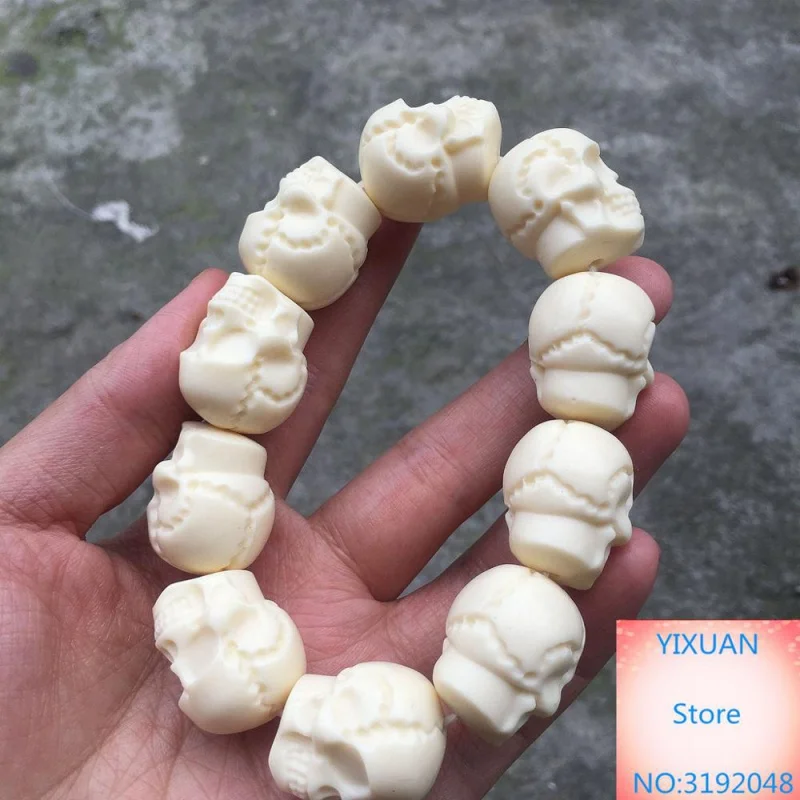 Ivory fruit carving skull head hand string male and female Buddha bead bracelet pendant stationery jewelry gift
Ivory fruit carving skull head hand string male and female Buddha bead bracelet pendant stationery jewelry gift