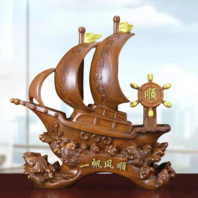 

Lucky Smooth Sailing Decorations Office Desktop Wealth Seeking Decor Living Room TV Cabinet Omenents Housewarming Gifts