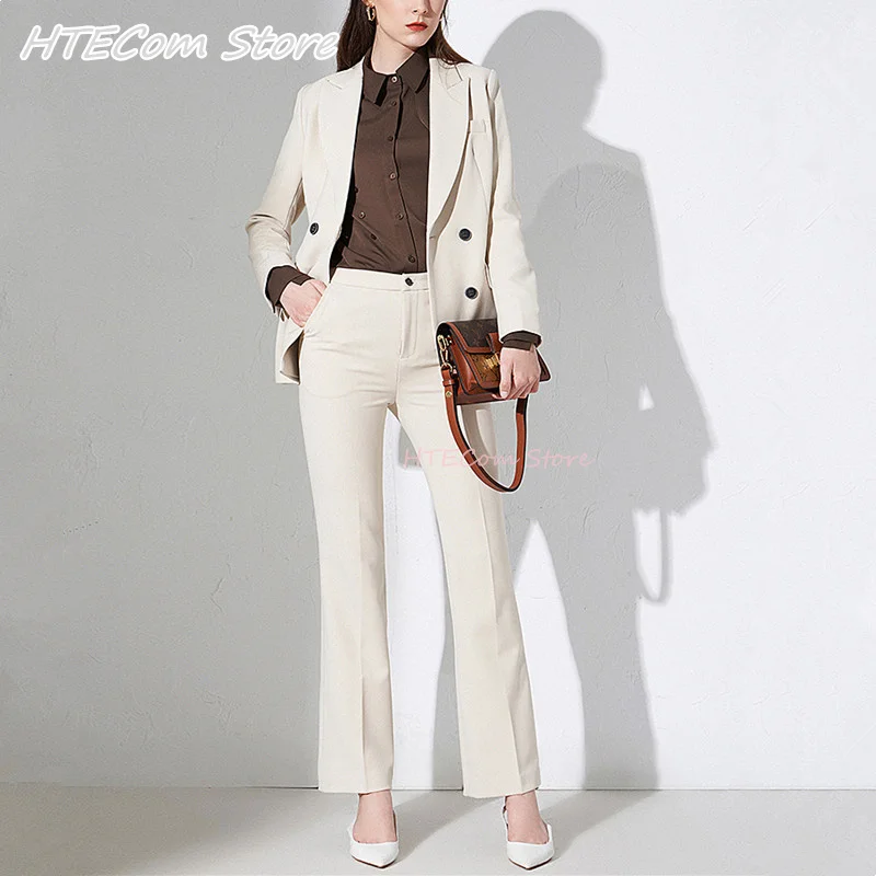 Women's Double Breasted Blazer Jacket and Flared Pants Suit Set Formal Wear Wedding Party Dress Custom Made Autumn
Women's Double Breasted Blazer Jacket and Flared Pants Suit Set Formal Wear Wedding Party Dress Custom Made Autumn