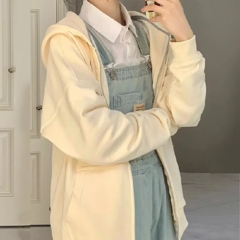 Ladies Monochrome Zipper Hoodies Harajuku Y2K Drawstring Long Sleeve Hooded Pullovers Korean Casual Pocket Coat Streetwear
Ladies Monochrome Zipper Hoodies Harajuku Y2K Drawstring Long Sleeve Hooded Pullovers Korean Casual Pocket Coat Streetwear