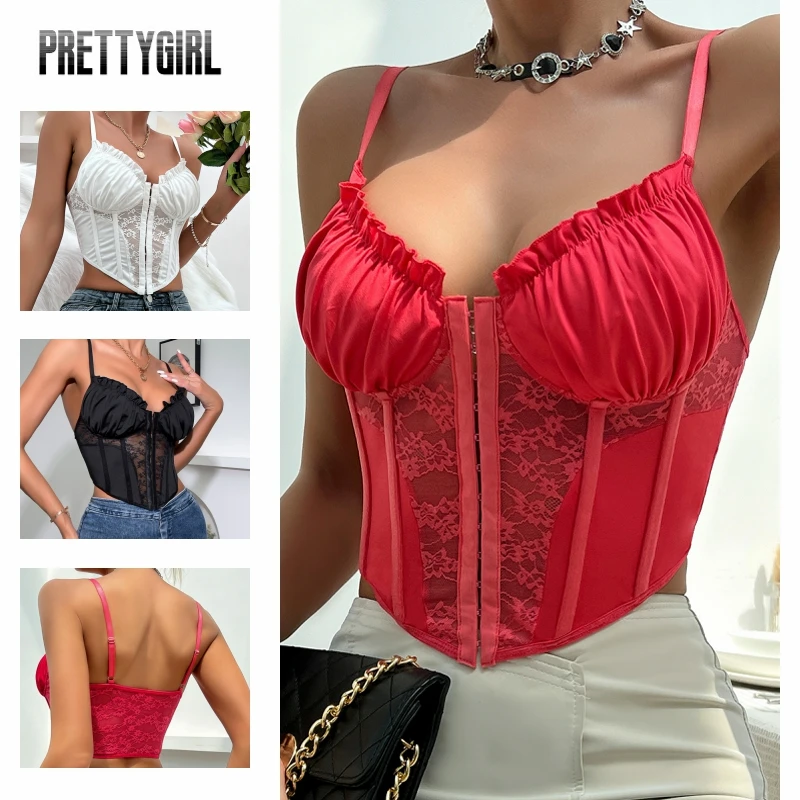 Corset Tops for Women Lace Perspective Sexy Spaghetti Straps Boned Bustier Y2K Slim Sling Shapewear Going Out Tops
Corset Tops for Women Lace Perspective Sexy Spaghetti Straps Boned Bustier Y2K Slim Sling Shapewear Going Out Tops