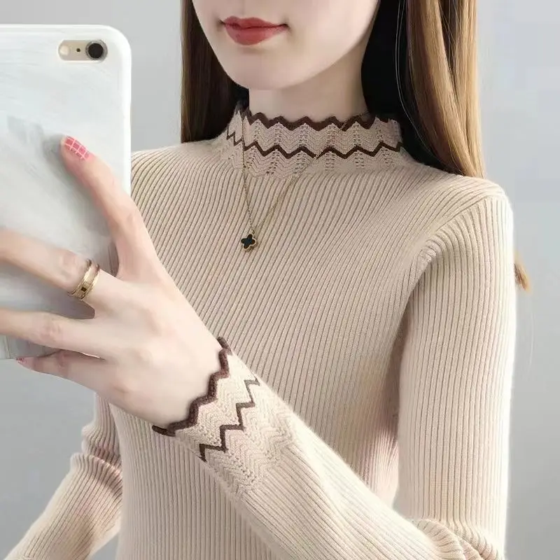 Knitted Sweater for Women's New Westernized Style High-end Autumn Winter Semi High Neck Sweater with A Loose and Lazy Underneath
Knitted Sweater for Women's New Westernized Style High-end Autumn Winter Semi High Neck Sweater with A Loose and Lazy Underneath