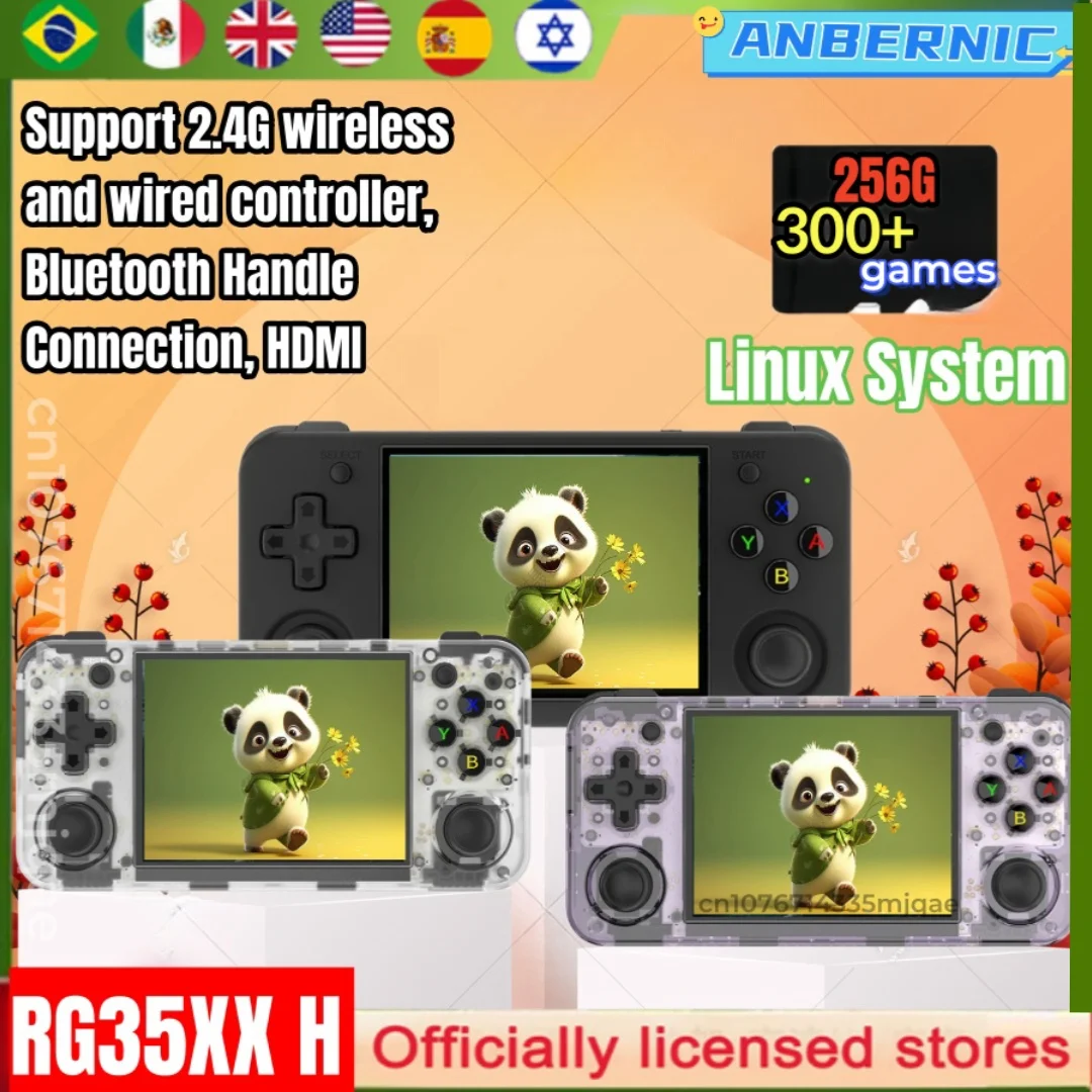 

RG35XX H ANBERNIC Portable Console Retro Handheld Game Player Linux System 300+PSP Classic Games Support-HDMI TV Output 5G WIFI