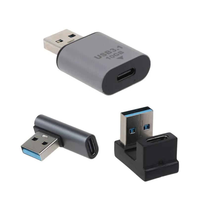 

Переходник с USB C на USB A 90/180 градусов, Переходник USB A папа на USB Type C мама, 10 Гбит/с, адаптер USB 3,0 для передачи данных ноутбука