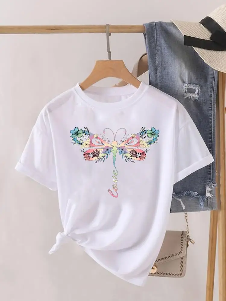 Short Sleeve Dragonfly Flower Trend 90s Print Fashion Graphic T-shirt Women Top Lady Female Shirt Tee O-neck Clothing Clothes
Short Sleeve Dragonfly Flower Trend 90s Print Fashion Graphic T-shirt Women Top Lady Female Shirt Tee O-neck Clothing Clothes