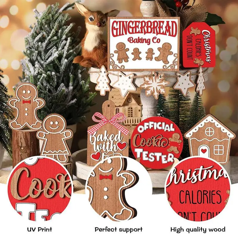 Christmas Tiered Tray Decor Gingerbread Man Snowflake Table Wooden Signs Wooden Gingerbread House Ornament for Tiered Tray
Christmas Tiered Tray Decor Gingerbread Man Snowflake Table Wooden Signs Wooden Gingerbread House Ornament for Tiered Tray
