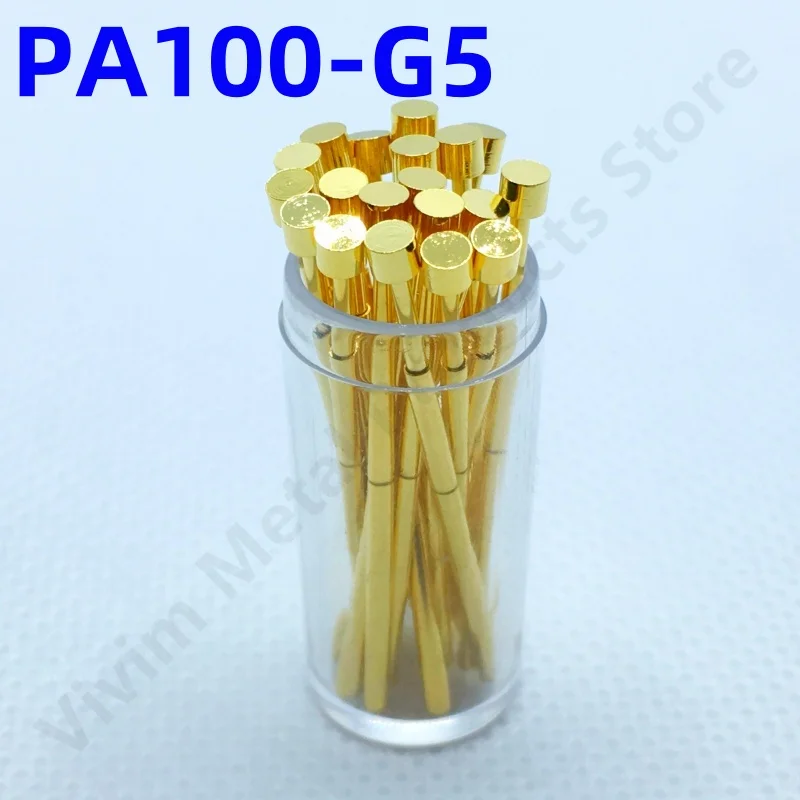 

100PCS PA100-G5 Spring Test Probe PA100-G Test Pin P100-G P100-G5 Test Tool 33.35mm 1.36mm Needle Gold Tip Dia 2.5mm Pogo Pin