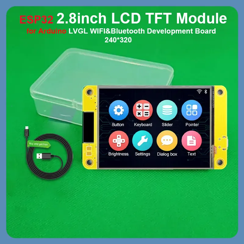 

2.8 Inch ESP32 for Arduino LVGL WIFI BT Development Board Display Screen 240*320 2.8 inch LCD TFT Module with Touch WROOM
