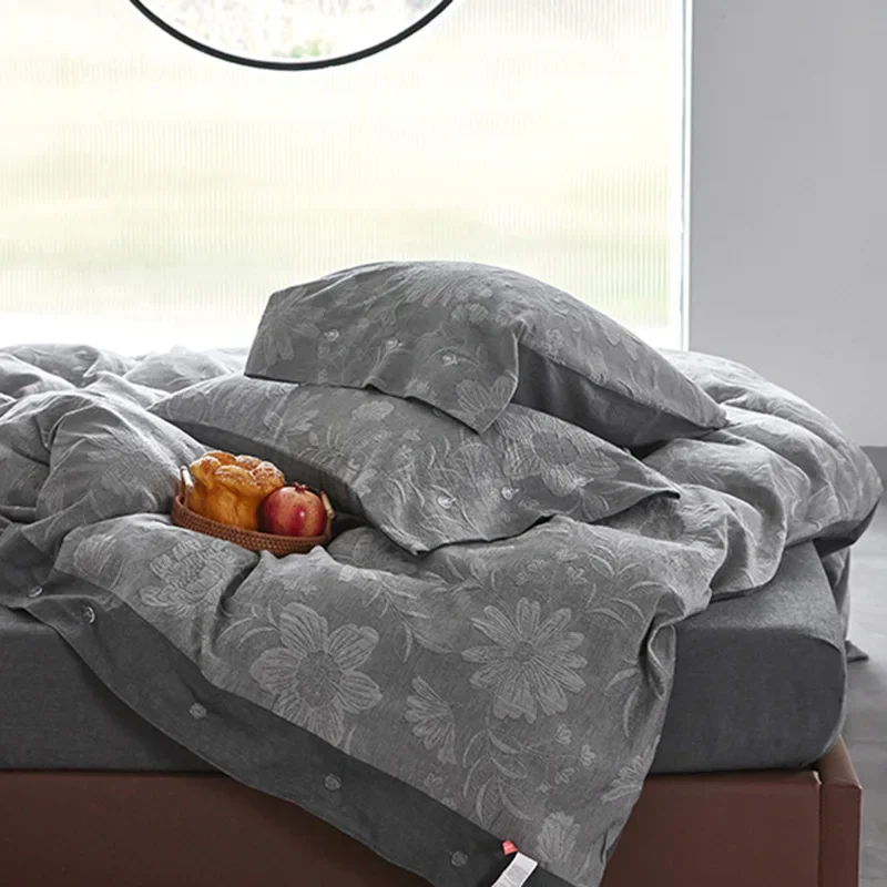Class A Retro Style | Double Layer Gauze Four Piece Set of Pure Cotton Bed Sheets, Quilt Covers, Buttons, Light Luxury Bedding
Class A Retro Style | Double Layer Gauze Four Piece Set of Pure Cotton Bed Sheets, Quilt Covers, Buttons, Light Luxury Bedding
