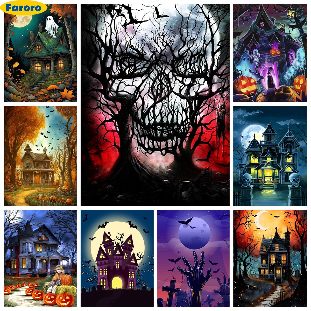 Haunted House 5D Diamond Painting Horror House Picture Diamond Embroidery Cross Stitch Halloween Home Wall Decor Holiday Gift 
Haunted House 5D Diamond Painting Horror House Picture Diamond Embroidery Cross Stitch Halloween Home Wall Decor Holiday Gift
