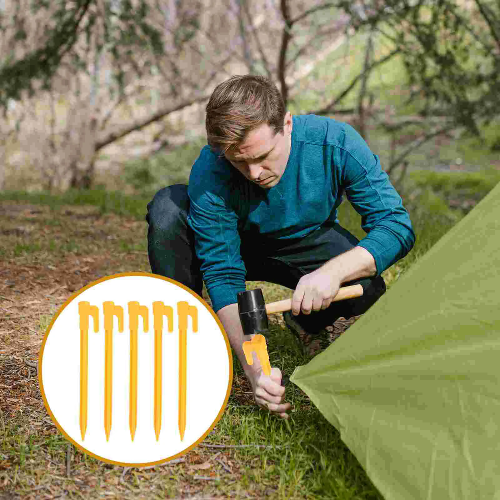

Plastic Tent Stakes Ground Nail Fixing Hook Outdoor Peg Camping Tool Spiral Shape Pegs Tents