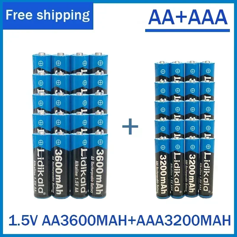 Free Shipping AA+AAABattery 100%New Original 1.5V Rechargeablebattery AA3600MAH AAA3200MAH Lkaline Battery for Remote Control
Free Shipping AA+AAABattery 100%New Original 1.5V Rechargeablebattery AA3600MAH AAA3200MAH Lkaline Battery for Remote Control