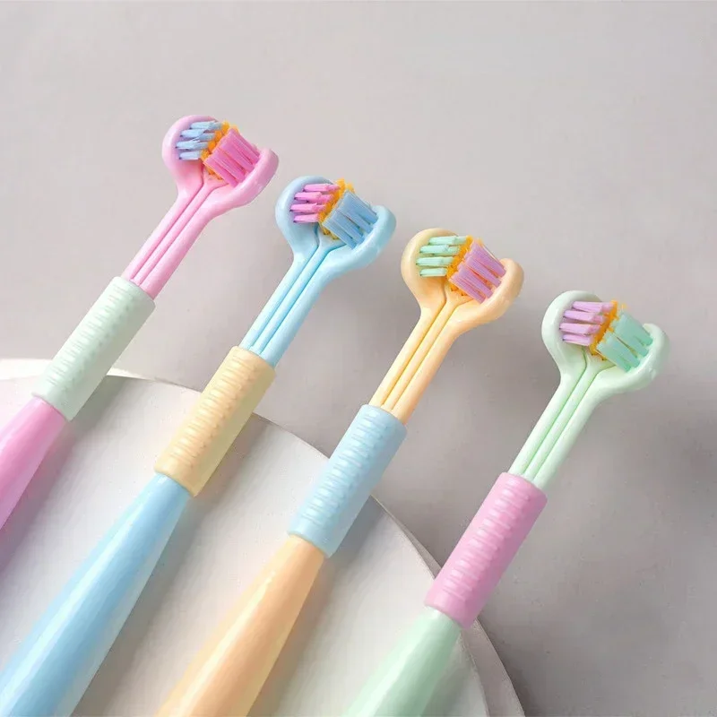 

Soft Faceted Toothbrush Baby Oral Health Care with Antiskid Handle Kids 360° Clean Tooth Teeth Clean Brush Dental Care 3-12Y