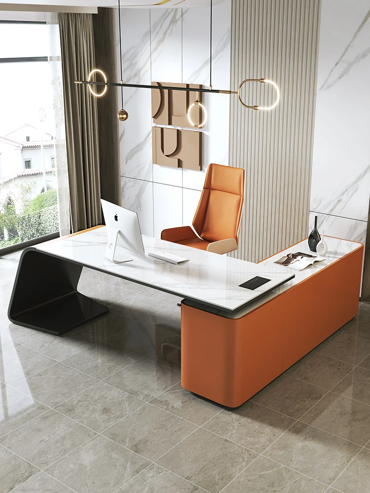 Corner desk, writing desk, rock board desk, modern and minimalist office, boss's computer desk
Corner desk, writing desk, rock board desk, modern and minimalist office, boss's computer desk