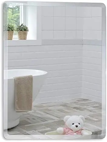 Rectangular Bathroom Mirror Mounted (16 x 20 Inch), Vertical & Horizontal, Frameless with Beveled Edges for Bathroom Vanity Too
Rectangular Bathroom Mirror Mounted (16 x 20 Inch), Vertical & Horizontal, Frameless with Beveled Edges for Bathroom Vanity Too
