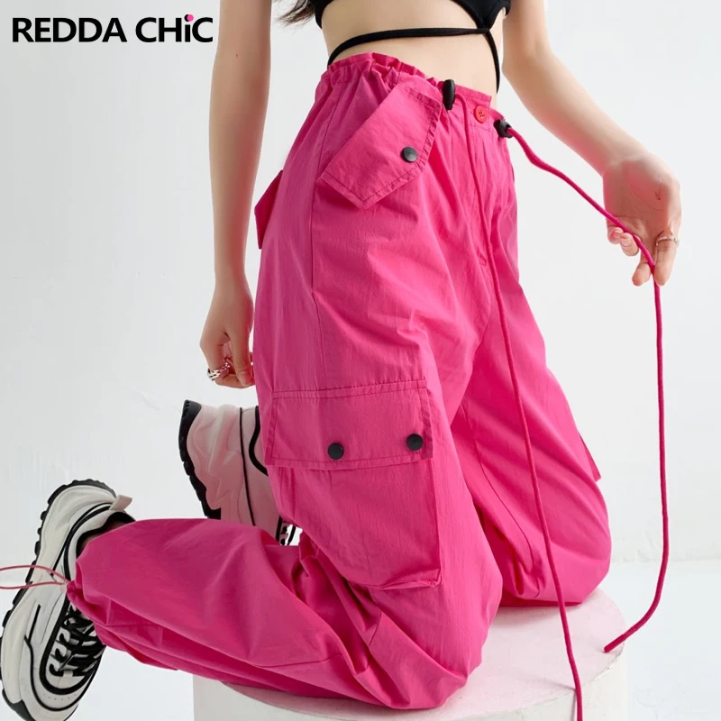 ReddaChic Parachute Wide Leg Women Cargo Pants Rosered Summer Loose Street Hip-Hop Trousers Y2k Vintage Music Festival Outfits
ReddaChic Parachute Wide Leg Women Cargo Pants Rosered Summer Loose Street Hip-Hop Trousers Y2k Vintage Music Festival Outfits