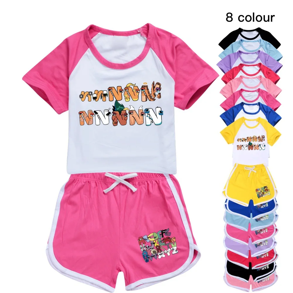 Alphabet Lore Anime Toddler Boys Clothes Summer Pajamas Cotton Short Sleeve T-Shirt + Shorts Costume Girls Casual Sportswear
Alphabet Lore Anime Toddler Boys Clothes Summer Pajamas Cotton Short Sleeve T-Shirt + Shorts Costume Girls Casual Sportswear
