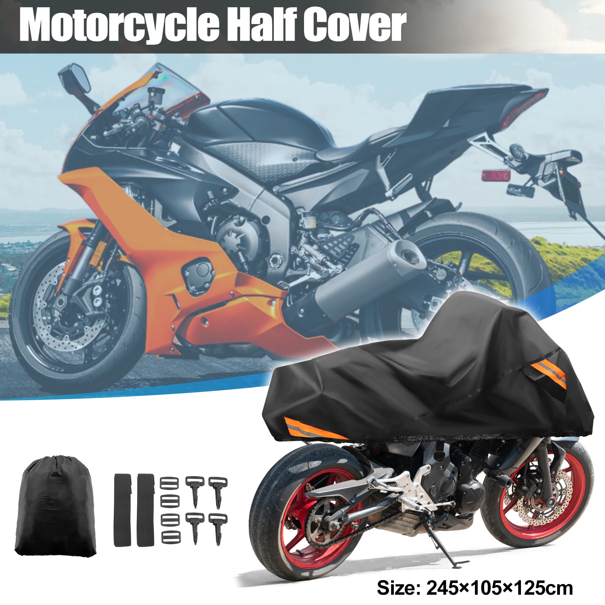 

UXCELL 300D Universal Waterproof Motorcycle Covers UV Protection Dust Rain Snow Scooter Outdoor Protector for Harley Dyna FXD