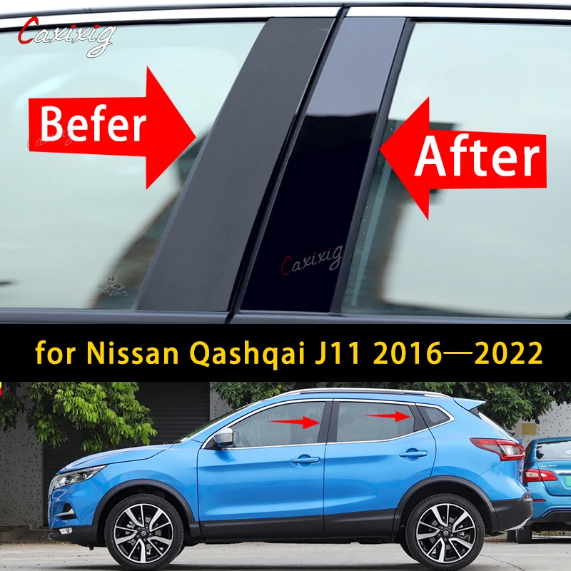 

Car Polished Pillar Posts Door Window Trim Cover Moulding Stickers aksesuar For Nissan Qashqai J11 2016-2022