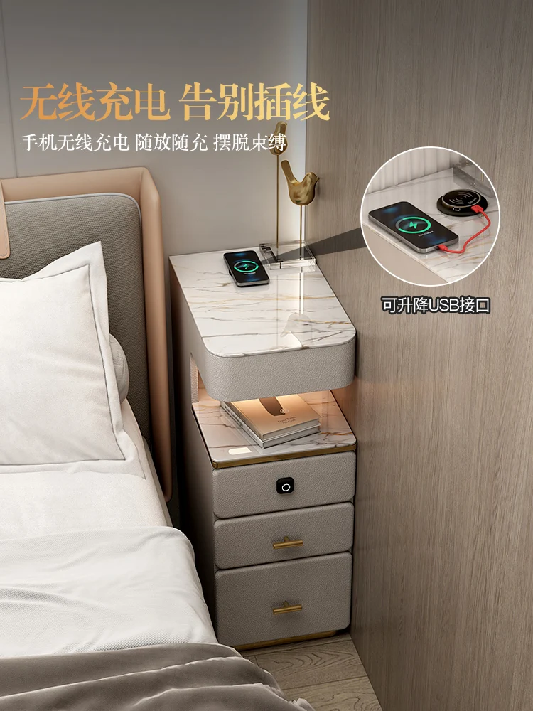 Bedroom Smart Bedside Table Narrow Gap Side Table with Fingerprint Lock Wireless Charging
Bedroom Smart Bedside Table Narrow Gap Side Table with Fingerprint Lock Wireless Charging