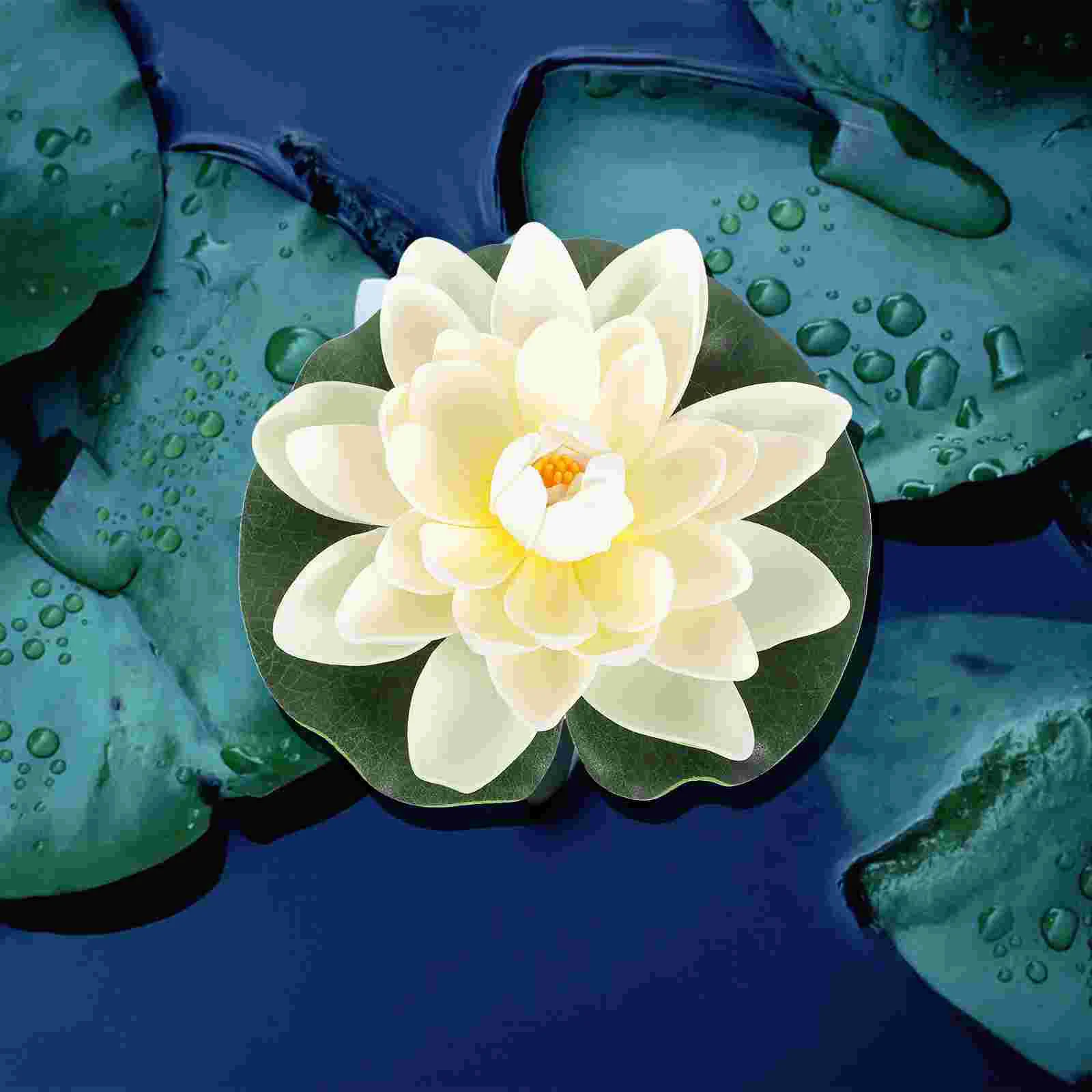 

Lotus Pond Floating Flowers Artificial Lily Leaves Water Leaf Pad Realistic Pool Pads Ornament Fake Foam Aquarium Lifelike Decor