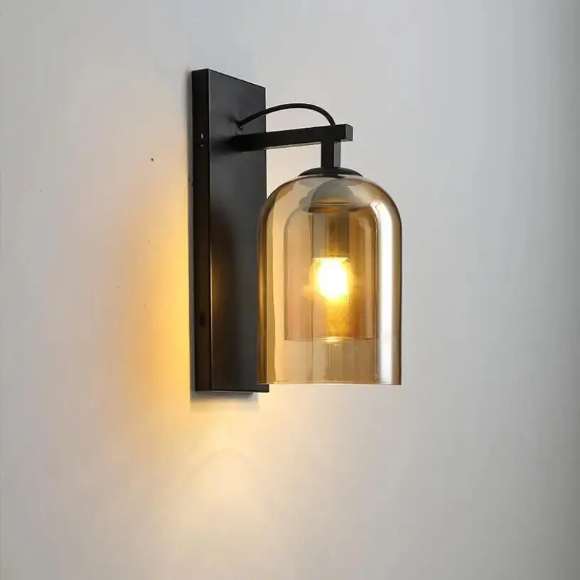 

Industrial wall light Creative Glass Wall Lamps Loft Luminaires for Living Room Bedroom Aisle Staircase Decor Sconce Lamp