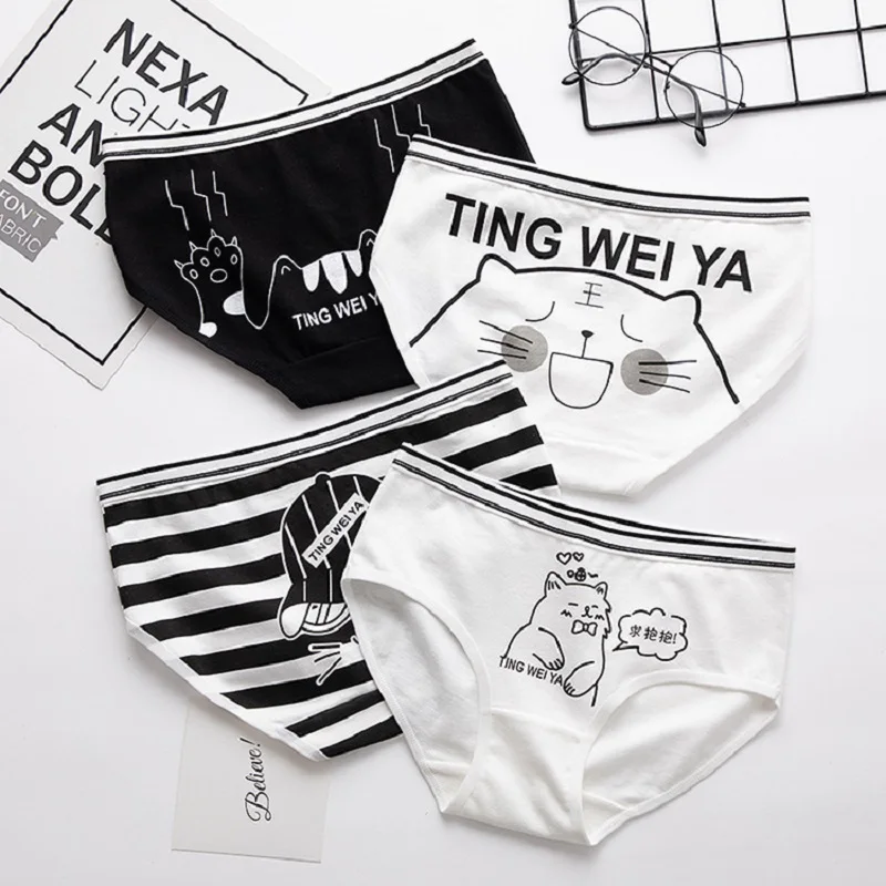 

3Pcs/Set Women Panties Cotton Breathable Underwear Comfort Girls Cartoon Briefs Ladies Sexy Lingeries Underpants Shorts Female