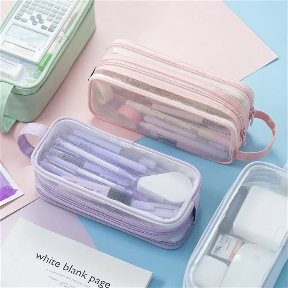 Large Grid Mesh Pencil Case Transparent Marker Pouch Stationery Organizer Zipper Closure Two Compartment Pencil Bag
Large Grid Mesh Pencil Case Transparent Marker Pouch Stationery Organizer Zipper Closure Two Compartment Pencil Bag