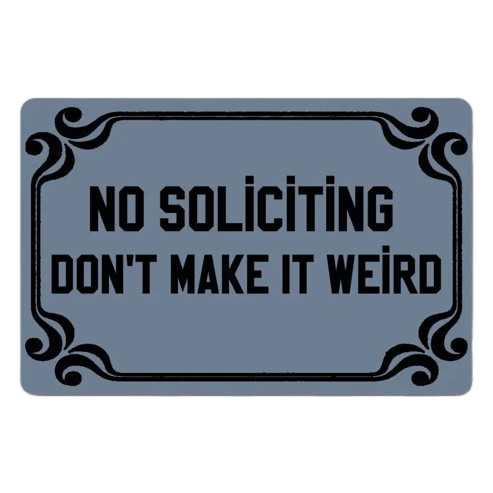 

No Soliciting Funny Doormat Outdoor Indoor Porch Patio Front Floor Holiday Rug Home Decor Door Mat Rubber