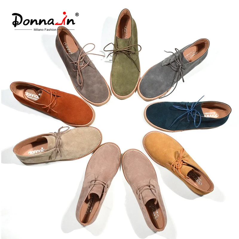 Donna-in Genuine Leather Short Boots Women Autumn Classic Casual Flat Ankle Booties Natural Suede Lace Up Desert Female Shoes
Donna-in Genuine Leather Short Boots Women Autumn Classic Casual Flat Ankle Booties Natural Suede Lace Up Desert Female Shoes