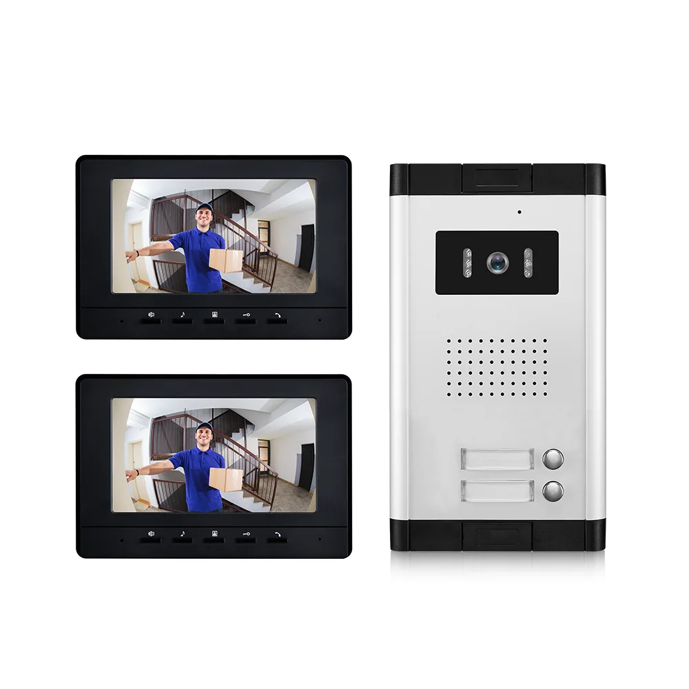 

Wired Video Intercom System Video Entry Door phone Doorbell 7 inch LCD Monitor + IR Camera Kits for Home Housers Villa Apartment