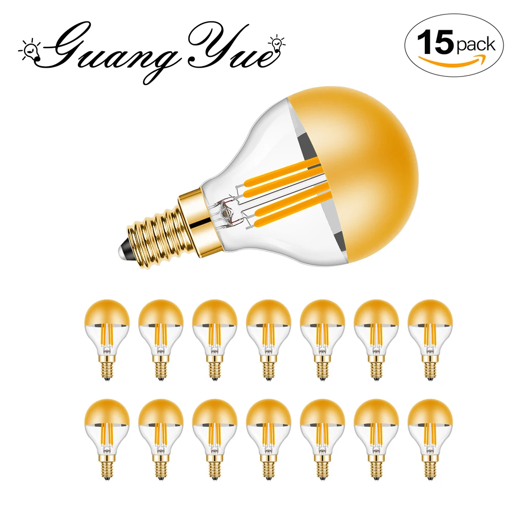 

G45 Edison LED Filament Bulb E12 E14 4W Dimmable 110V 220V Globe Top Gold Warm White Mirror Light Pendant Lamp Home Decor Source