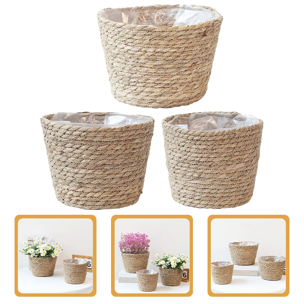 3 Pcs Wicker Tabletop Decor Rattan Plant Cover Woven Storage Baskets for Organizing
3 Pcs Wicker Tabletop Decor Rattan Plant Cover Woven Storage Baskets for Organizing