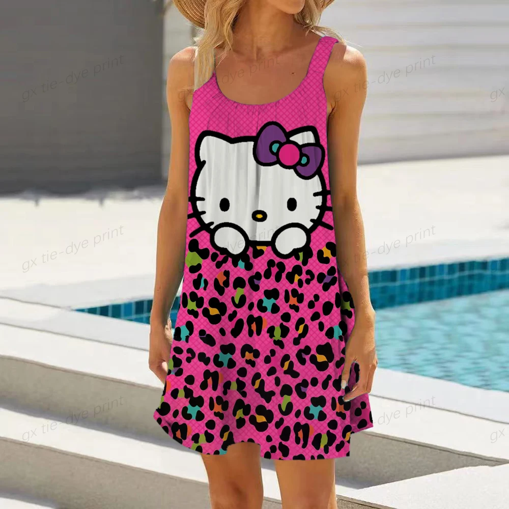 Hello Kitty Print Women Loose Beach Dress Summer Boho Sleeveless Big Swing Dresses Sexy Casual Spaghetti Strap Mini Dress Y2K
Hello Kitty Print Women Loose Beach Dress Summer Boho Sleeveless Big Swing Dresses Sexy Casual Spaghetti Strap Mini Dress Y2K