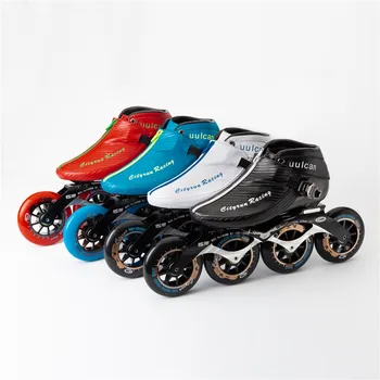 오리지널 19 Cityrun 스피드 인라인 스케이트, 4 바퀴 스케이팅 신발, 탄소 섬유 전문 대회 레이싱 스케이트, 지퍼 Patines