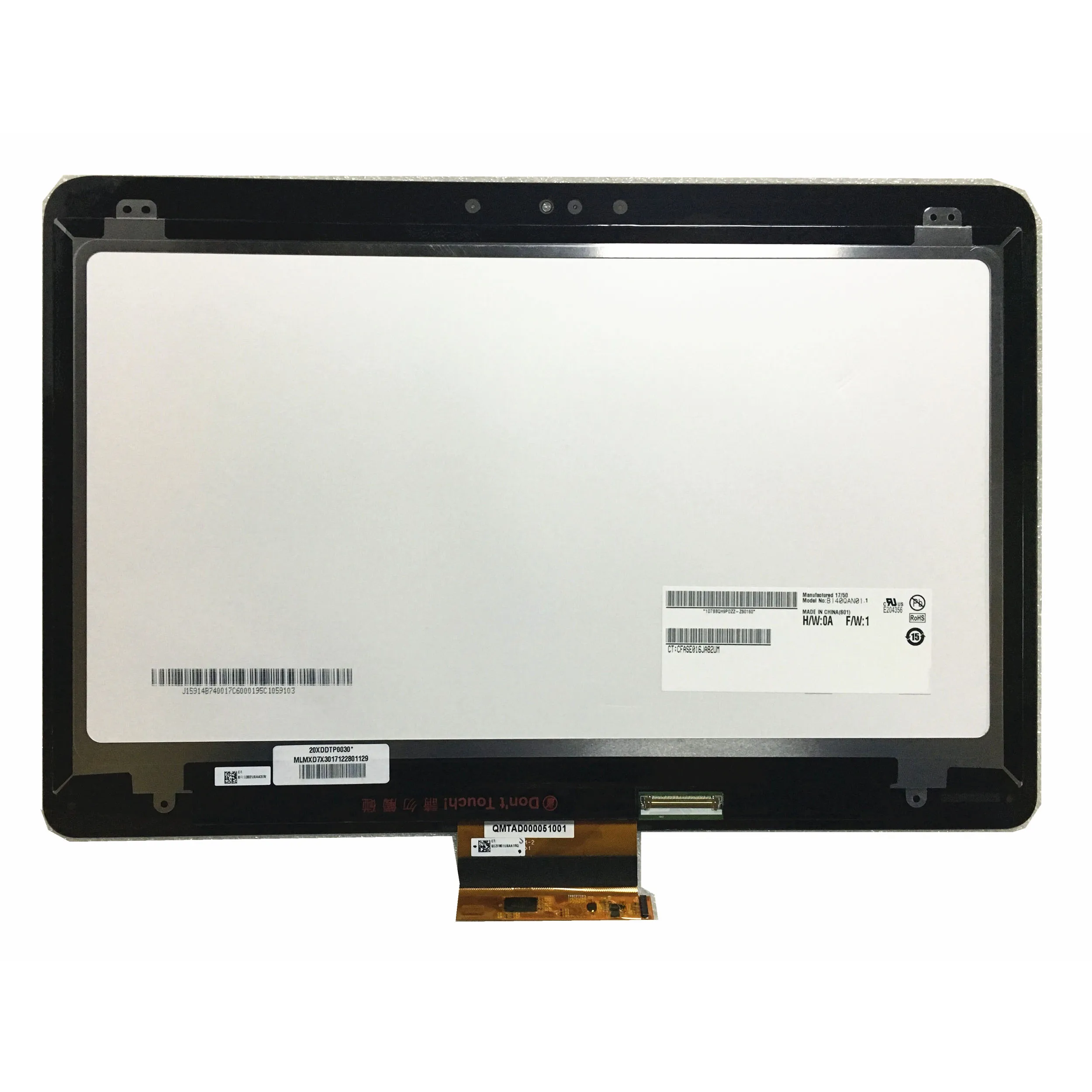 B140QAN01.1 14.0'' Laptop LCD Touch Panel Assembly For HP EliteBook Folio 1040 G3 Laptop Lcd Screen 2560*1440
B140QAN01.1 14.0'' Laptop LCD Touch Panel Assembly For HP EliteBook Folio 1040 G3 Laptop Lcd Screen 2560*1440