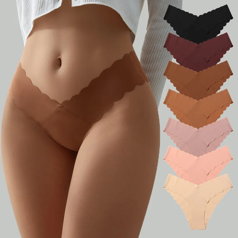 Wave lace V-shaped waistband seamless ice silk girl underwear,one piece,large size,pure cotton crotch women's triangle
Wave lace V-shaped waistband seamless ice silk girl underwear,one piece,large size,pure cotton crotch women's triangle