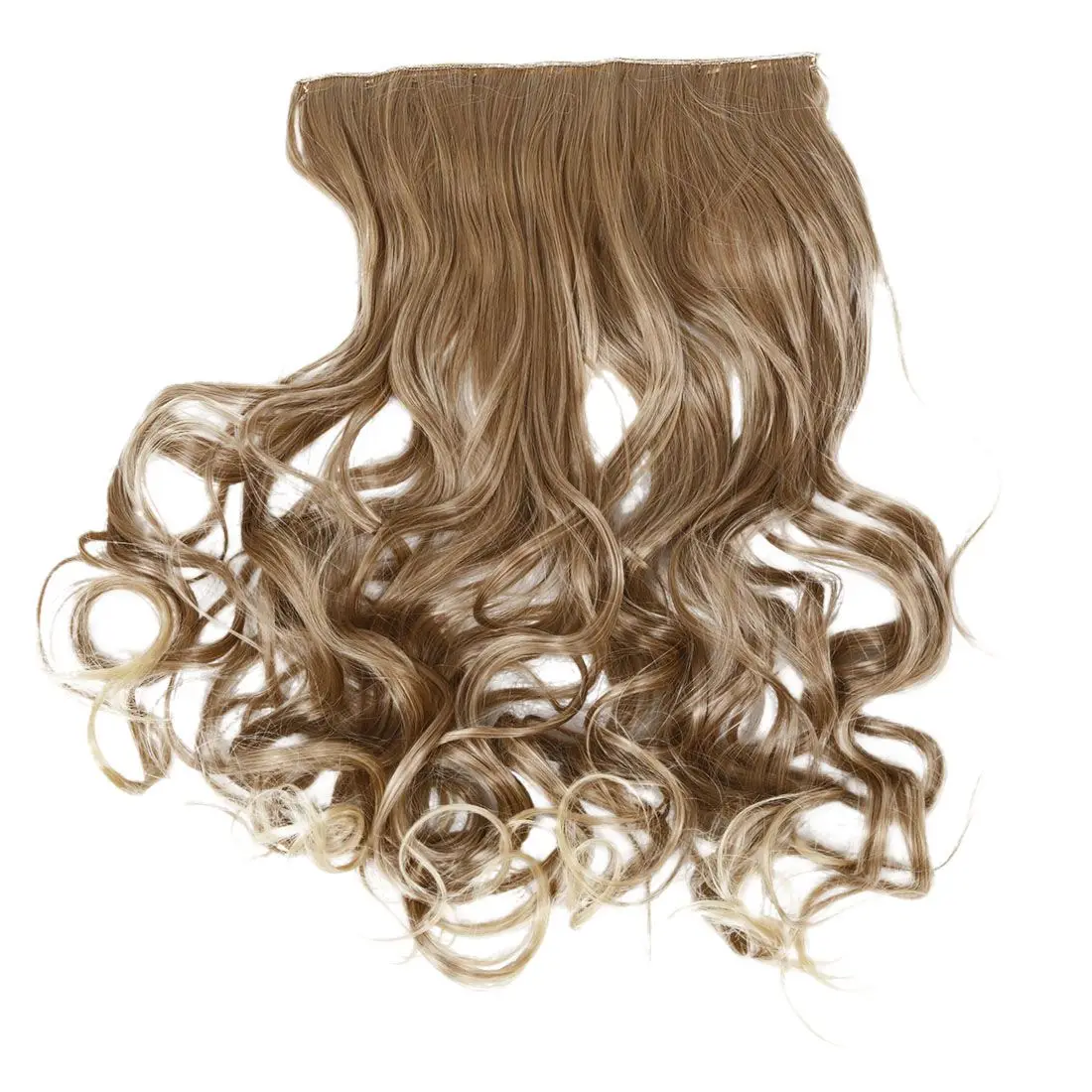 

Clip In Hair Extensions Hairpiece 24inch/60cm 120g Curly Wavy Hair Extension Synthetic Heat Resistant (Gold 27/613)