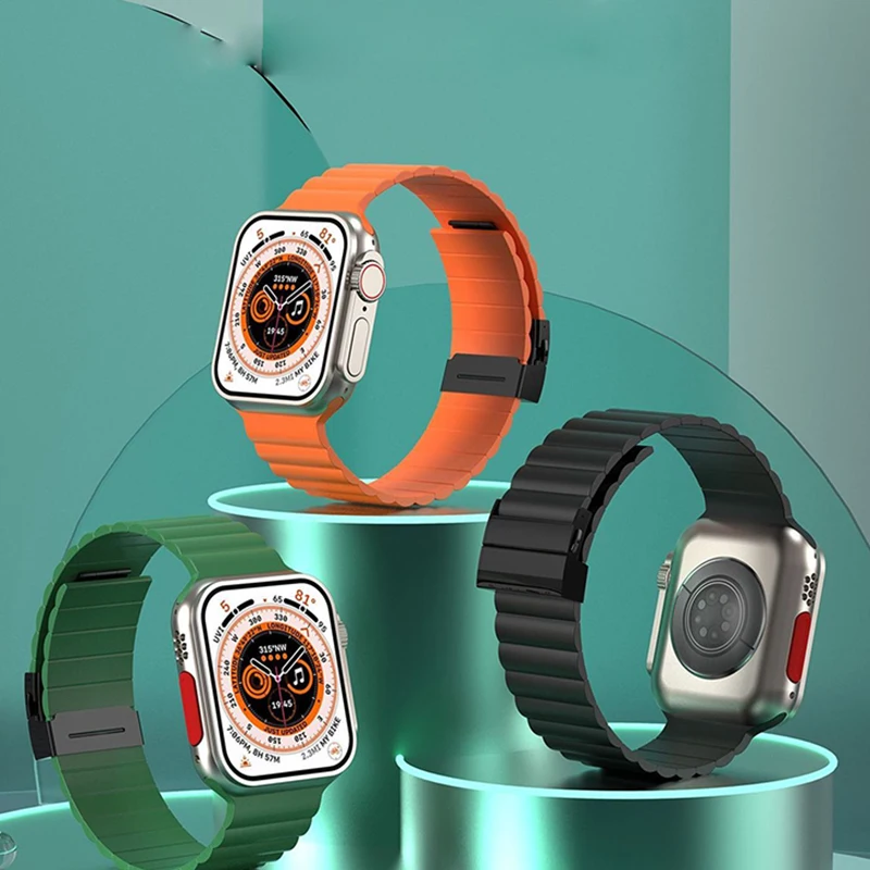 Wave Magnetic Buckle Silicone Strap For Apple Watch Strap38/40/41MM42/44/45/49MMSports Smart Watch Accessory IwatchS9Ultra87SE25
Wave Magnetic Buckle Silicone Strap For Apple Watch Strap38/40/41MM42/44/45/49MMSports Smart Watch Accessory IwatchS9Ultra87SE25