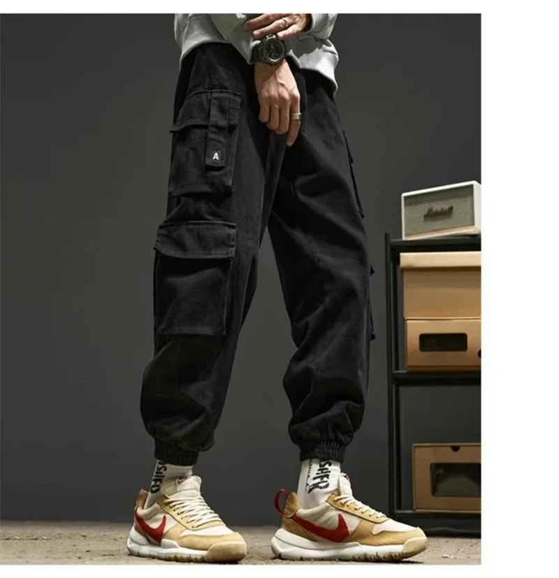 

Casual Pants Men's trend line of loose-fitting overalls pants leggings sports pants