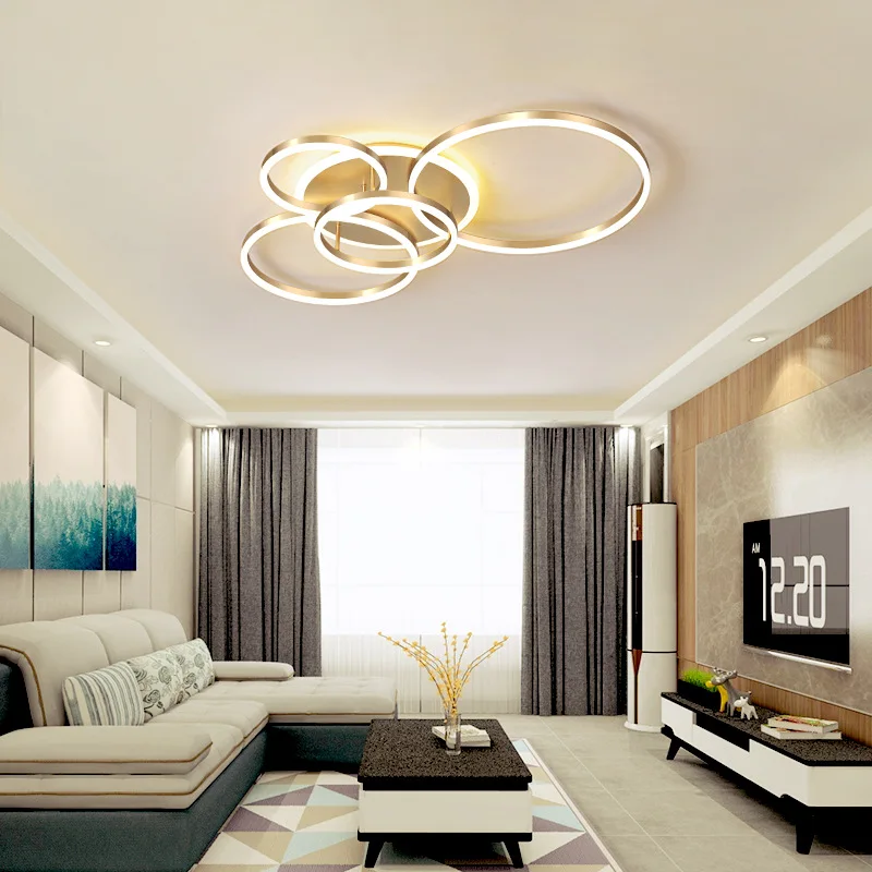 Modern Ceiling Lights For Living Room Circle Gold Brown LED Plafon Decor Bedroom Lamps Fixture With Remote Control Lustre
Modern Ceiling Lights For Living Room Circle Gold Brown LED Plafon Decor Bedroom Lamps Fixture With Remote Control Lustre