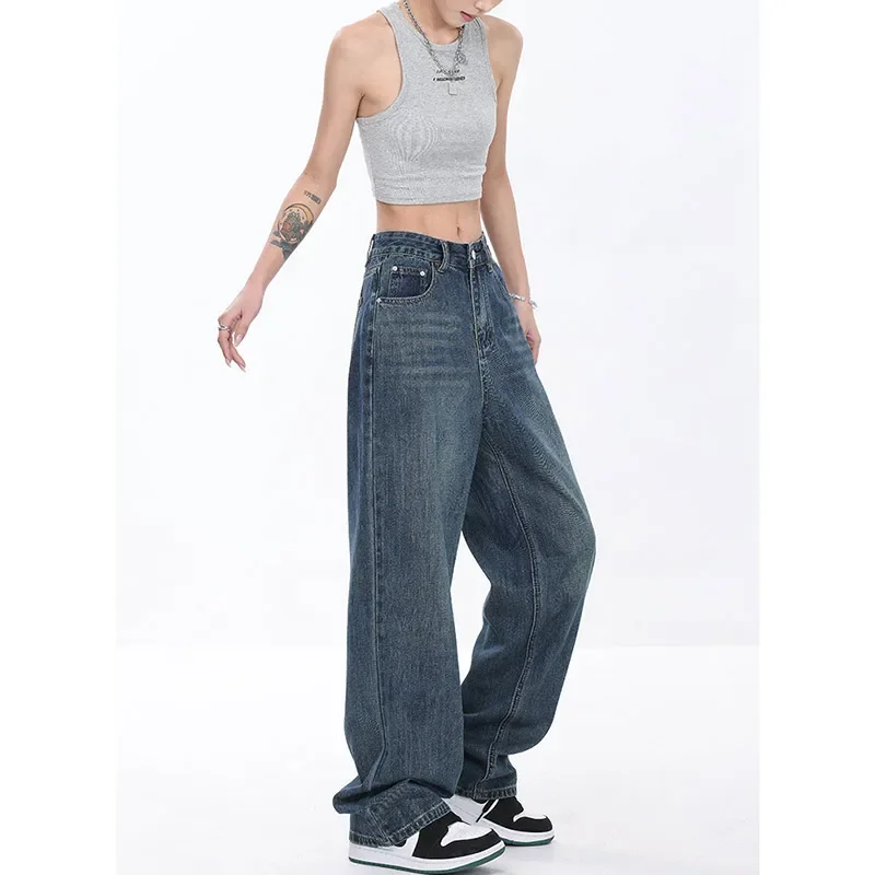 Women Vintage Baggy Blue Jeans High Waist Denim Trousers 2000s Y2k Harajuku Fashion 90s Aesthetic Wide Pants Trashy Clothes 2024
Women Vintage Baggy Blue Jeans High Waist Denim Trousers 2000s Y2k Harajuku Fashion 90s Aesthetic Wide Pants Trashy Clothes 2024