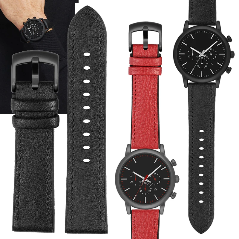 Leather WatchStrap For A-rmani watch belt AR1970 / AR1732 / AR1918 / AR1969 Black Knight cow belt 22mm
Leather WatchStrap For A-rmani watch belt AR1970 / AR1732 / AR1918 / AR1969 Black Knight cow belt 22mm