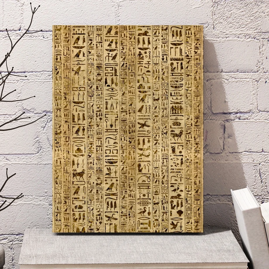 

Ancient Egyptian Hieroglyphics Writing Egypt Culture Wall Art Pictures Posters Canvas Paintings for Living Room Home Decor