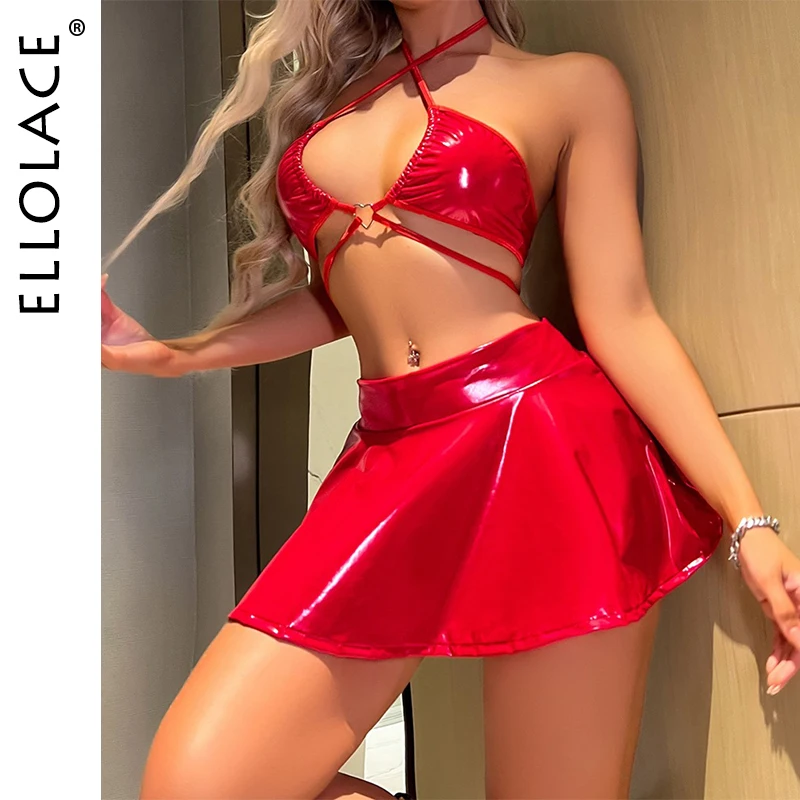Ellolace Fetish Pvc Lingerie PU Leather Setup Ladies Skirt Underwear Red Set Woman 2 Pieces Cross Bra Sexy Outfits
Ellolace Fetish Pvc Lingerie PU Leather Setup Ladies Skirt Underwear Red Set Woman 2 Pieces Cross Bra Sexy Outfits