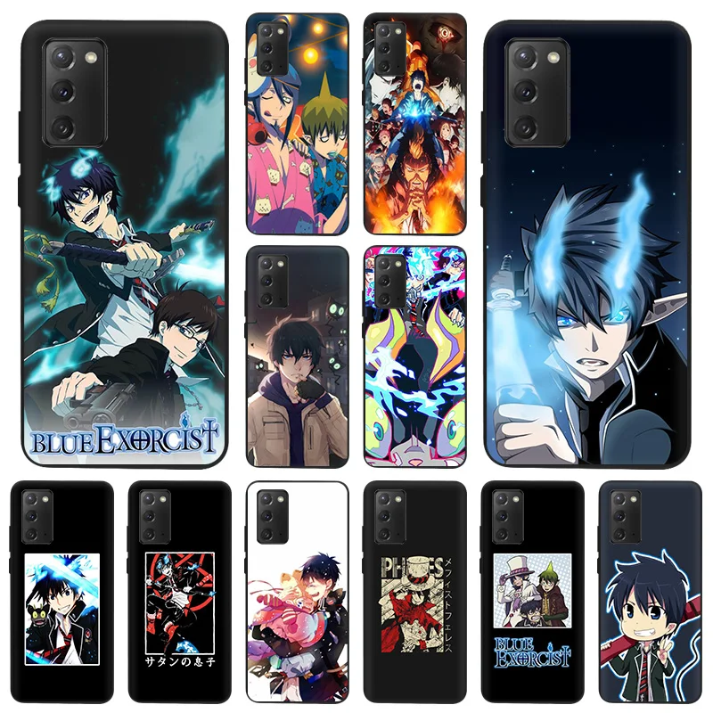 Матовый чехол для телефона Samsung S21 Plus S20 FE S10 Lite S9 Ao no Exorcist аниме черный мягкий Galaxy Note