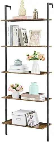 Bookcase, Ladder Shelf, 5-Tier Wood Wall Mounted Bookshelf with Stable Metal Frame, Open Display , Storage Shelves for Bedroom,H
Bookcase, Ladder Shelf, 5-Tier Wood Wall Mounted Bookshelf with Stable Metal Frame, Open Display , Storage Shelves for Bedroom,H