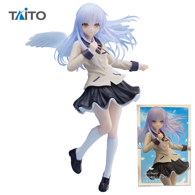 

В наличии TAITO ангельские биты! Фигурка аниме Tachibana Kanade 18 см, ПВХ экшн-фигурка, коллекционная игрушка для мальчиков, подарок