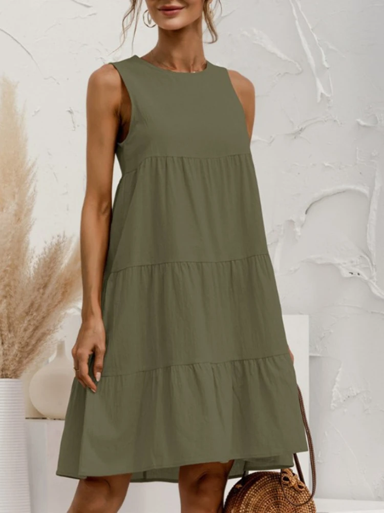 2024New in Summer Dresses Fashion Solid Color Loose Tops Round Neck Elegant Retro Drawstring Literary Version Women Clothing
2024New in Summer Dresses Fashion Solid Color Loose Tops Round Neck Elegant Retro Drawstring Literary Version Women Clothing