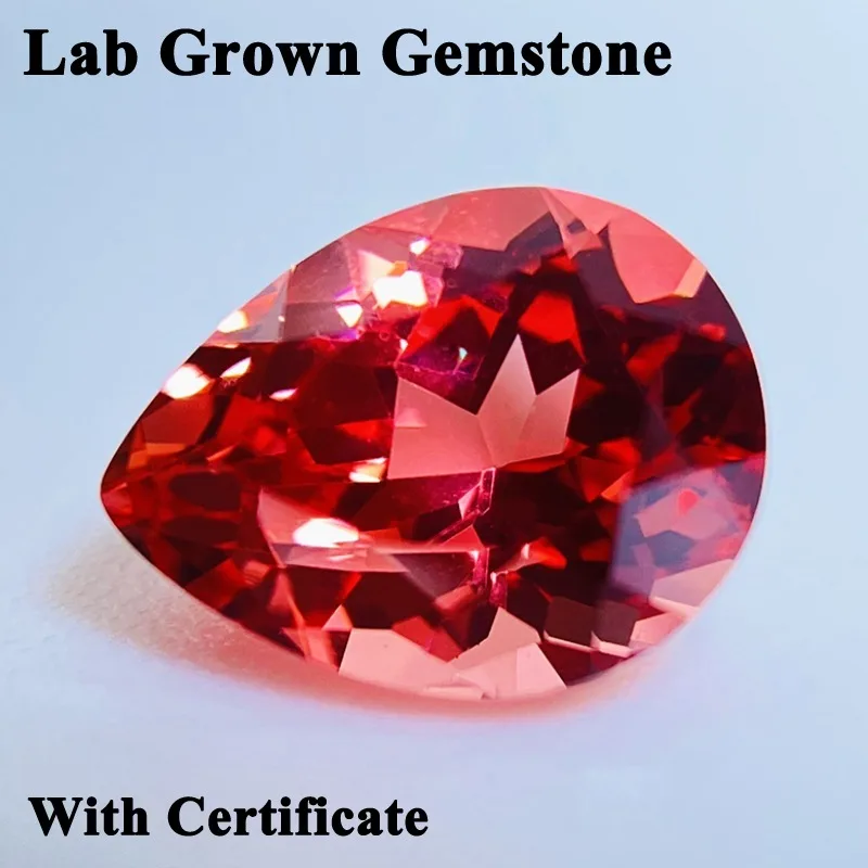 Lab Grown Sapphire Lotus Color Pear Shape Charm Beads for Diy Jewelry Making Pendant Rings Materials Selectable AGL Certificate 
Lab Grown Sapphire Lotus Color Pear Shape Charm Beads for Diy Jewelry Making Pendant Rings Materials Selectable AGL Certificate